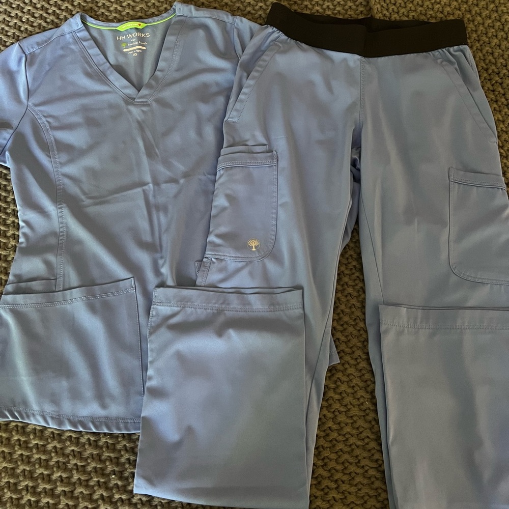 2 Pair of Ceil Blue Healing Hands Scrubs